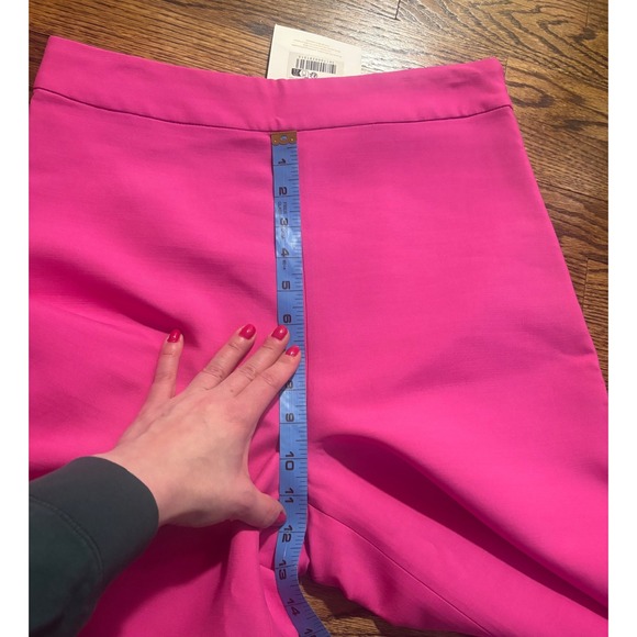 NEW Sezane | Editions Tymo Wide Leg Trousers in Hot Pink Wool Blend Sz 6/38 - Picture 7 of 11